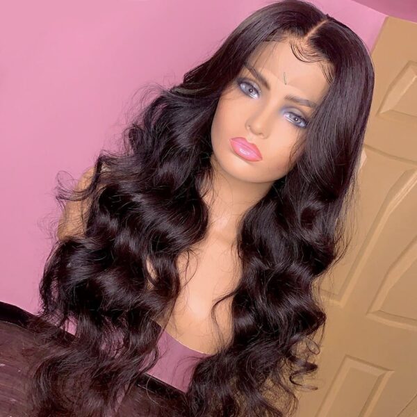 150% Long Body Wave 13x4 Lace Front Human Hair Wigs For Women Natural Plucked Remy Brazilian Middle Ratio Bleached - Image 5