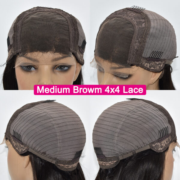 4x4 Lace Closure Wig Straight Brazilian Lace Front Human Hair Wigs PrePlucked 180% Lace Frontal Wig For Black Women - Image 4